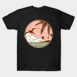 Seagull Flying Over The Ocean T-Shirt